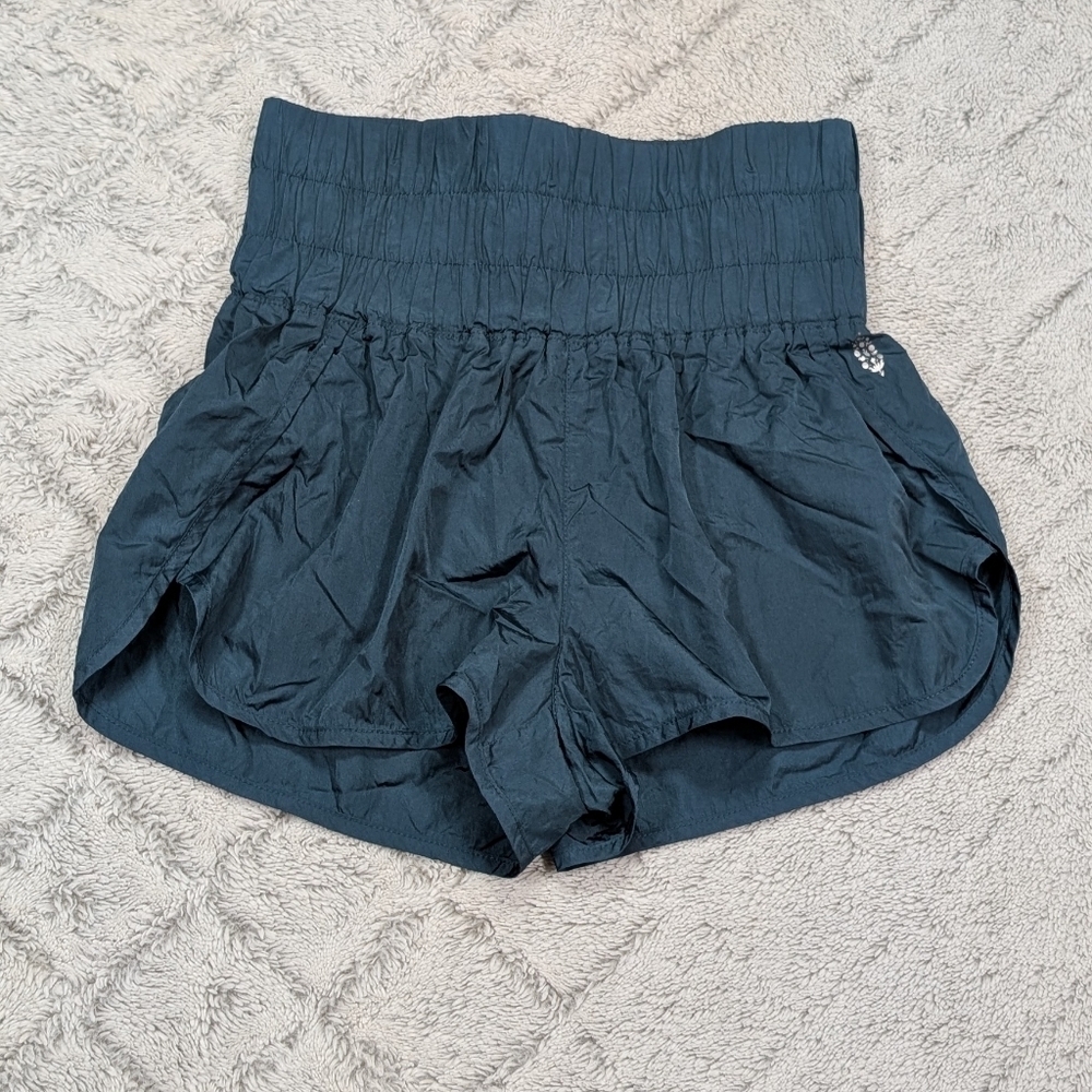 Free People Shorts Womens S Green Teal The Way Home High Rise Lined Swift Run